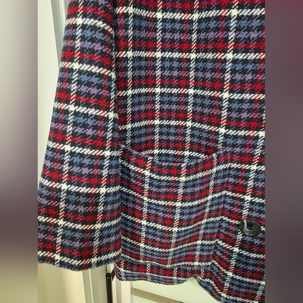 NWOT Monki Double Breasted Plaid Blazer Sz M - Picture 5 of 16